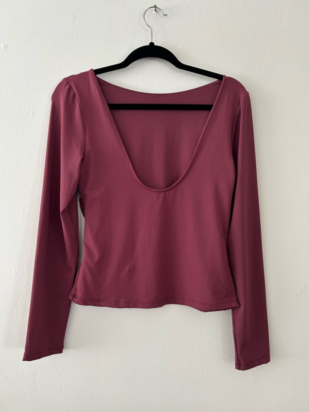 By Anthropologie Scooped-Back Long-Sleeve Top Soft Rose Taupe Medium - Picture 6 of 10